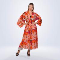 Orange Flowers Kimono / Open Dress